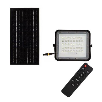 LED solarni reflektor za spoljašnju upotrebu, prigušiva, LED/10W/3,2V IP65 4000K 6000 mAh crna + daljinski upravljač