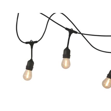 LED prigušiva solarna spoljašnja girlanda PARTY 10xE27/3,7V 1800 mAh 10 m IP44 + daljinski upravljač