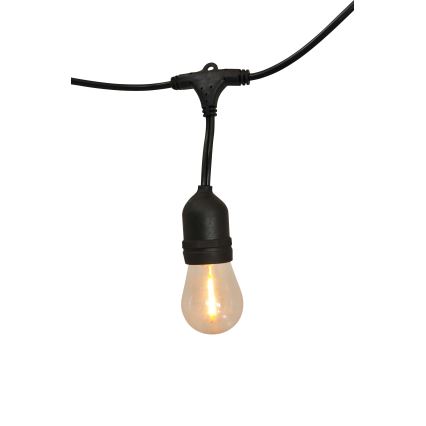 LED prigušiva solarna spoljašnja girlanda PARTY 10xE27/3,7V 1800 mAh 10 m IP44 + daljinski upravljač