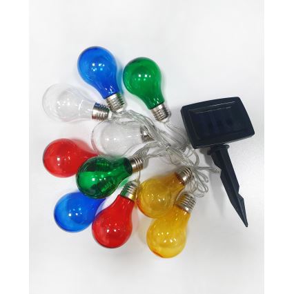 LED solarni spoljašnji niz 10xLED/1,2V 300 mAh 2,2 m IP44 višebojno