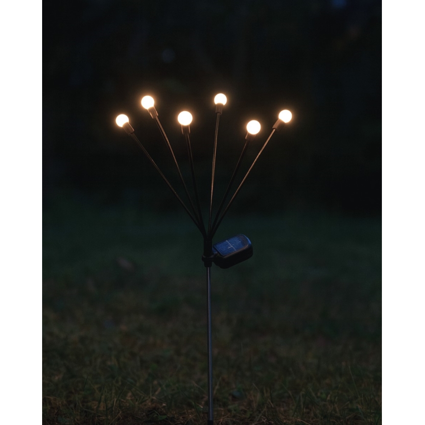 LED solarno svetlo 6xLED/1,2V 300 mAh IP44, crno