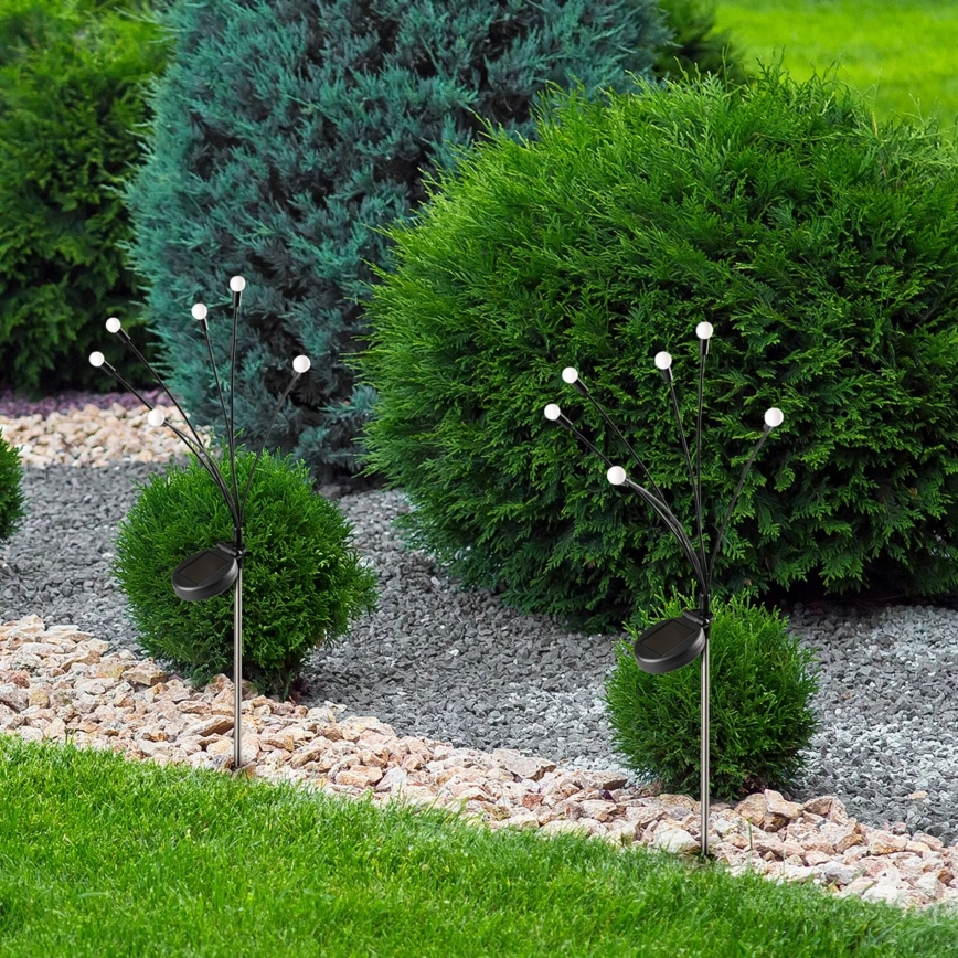 LED solarno svetlo FIORINI 6xLED/1,2V 600 mAh IP44 crno