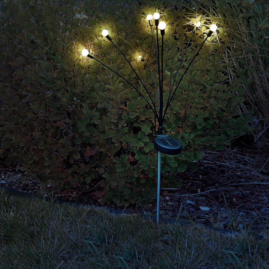 LED solarno svetlo FIORINI 8xLED/1,2V 600 mAh IP44 crno