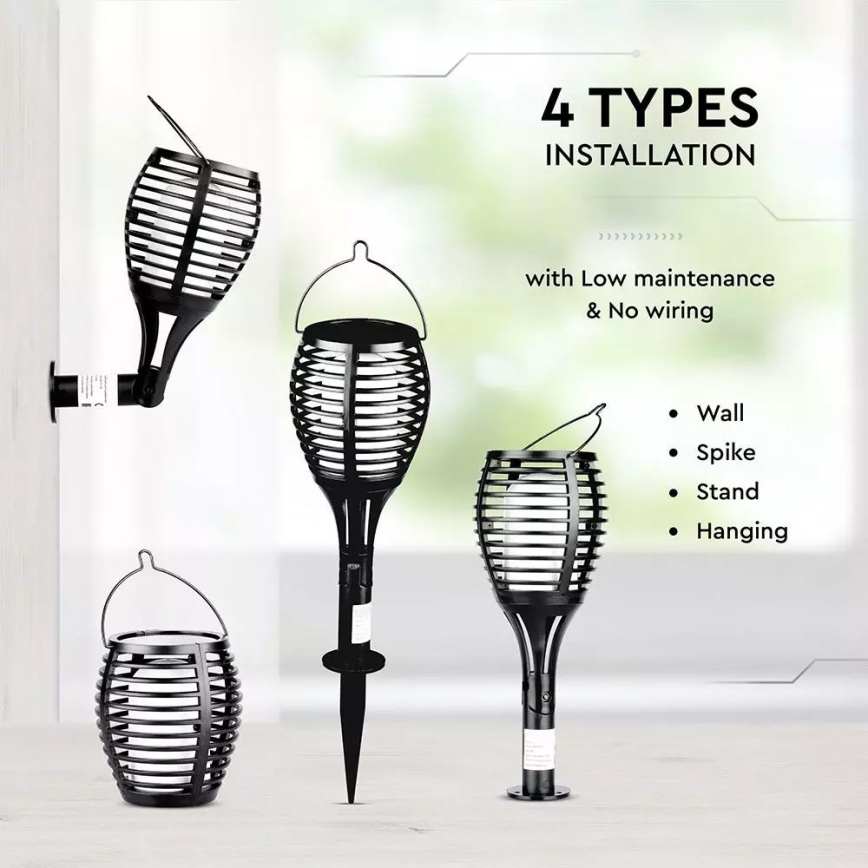 LED solarno svetlo FLAME 4 u 1 LED/0,45W/3,7V IP44 500 mAh