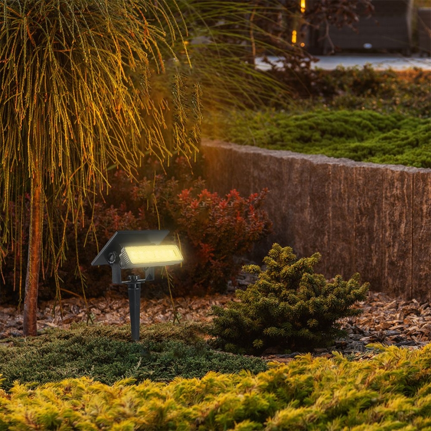 LED solarno svetlo 2 u 1 LED/0,9W/3,7V 3000K IP65 1200 mAh crna