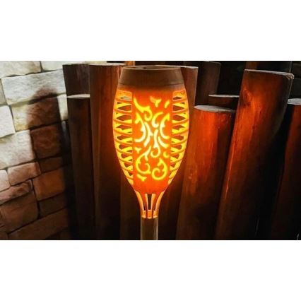 LED solarna svetiljka MINISPARK BAMBOO LED/1,8W/5,5V IP44 600 mAh bež