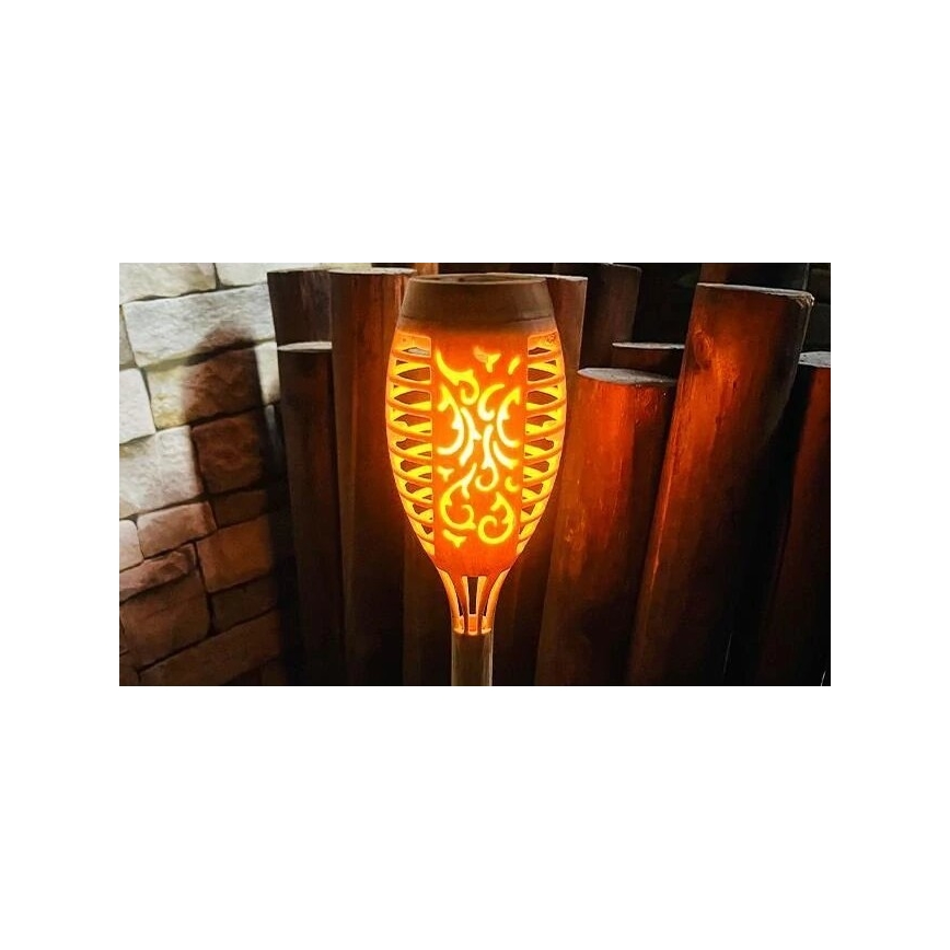 LED solarna svetiljka MINISPARK BAMBOO LED/1,8W/5,5V IP44 600 mAh bež