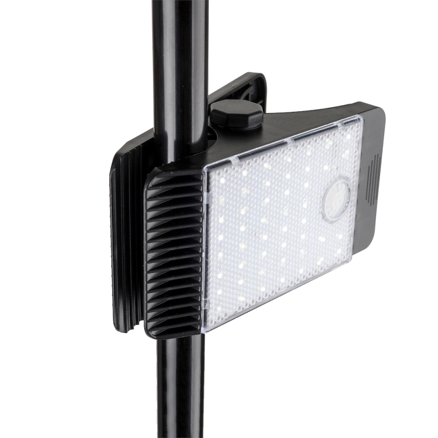 LED Solarno svetlo sa senzorom pokreta i sumraka CLIPS LED/4W/1200 mAh 3,7V IP44 crna