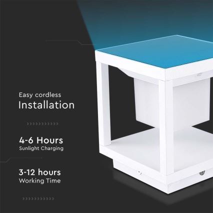 LED solarno svetlo sa senzorom LED/2W/5,5V 3000K IP65 2600 mAh bela