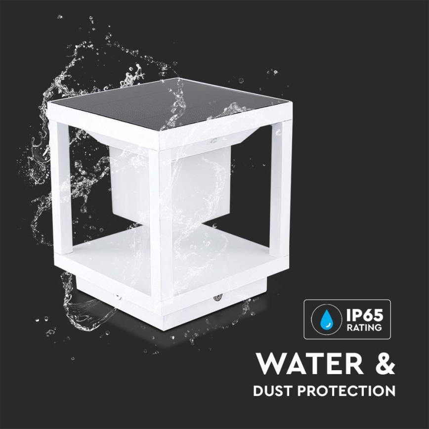 LED solarno svetlo sa senzorom LED/2W/5,5V 3000K IP65 2600 mAh bela