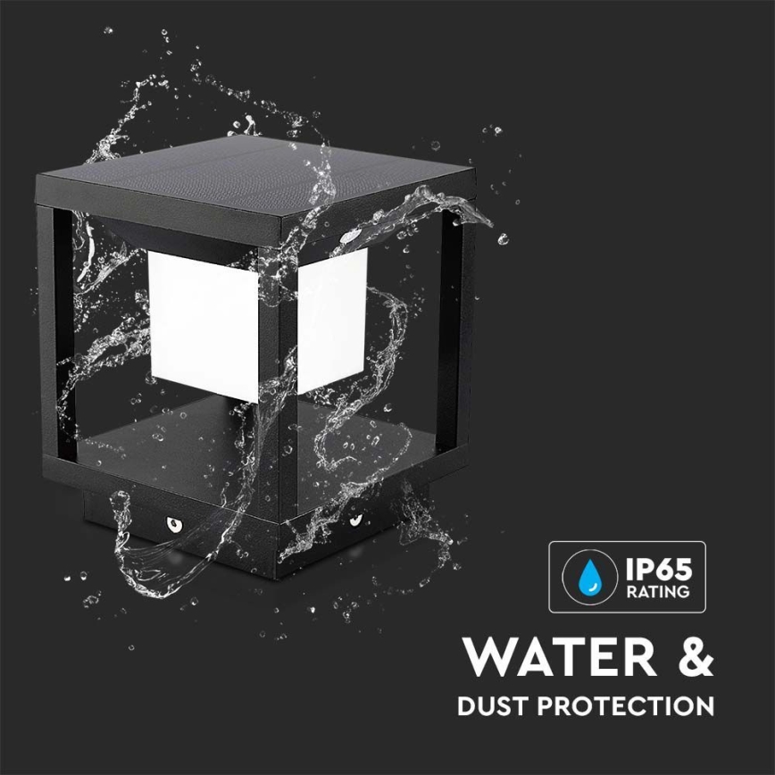 LED solarno svetlo sa senzorom LED/2W/5,5V 3000K IP65 2600 mAh crno