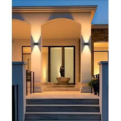 LED solarno zidno svetlo 4xLED/1,5W/3,7V 1500 mAh IP54 crno