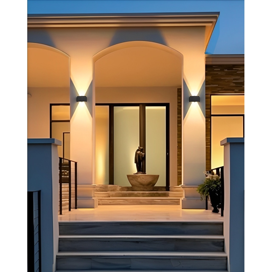 LED solarno zidno svetlo 4xLED/1,5W/3,7V 1500 mAh IP54 crno