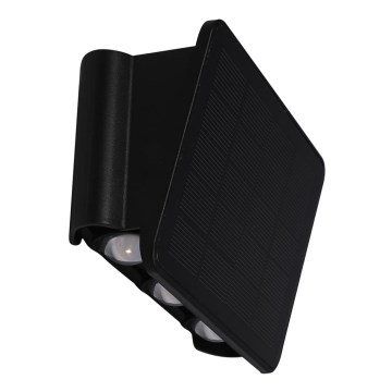 LED solarno zidno svetlo ALF LED/4W/1300 mAh 3000K IP54 crno