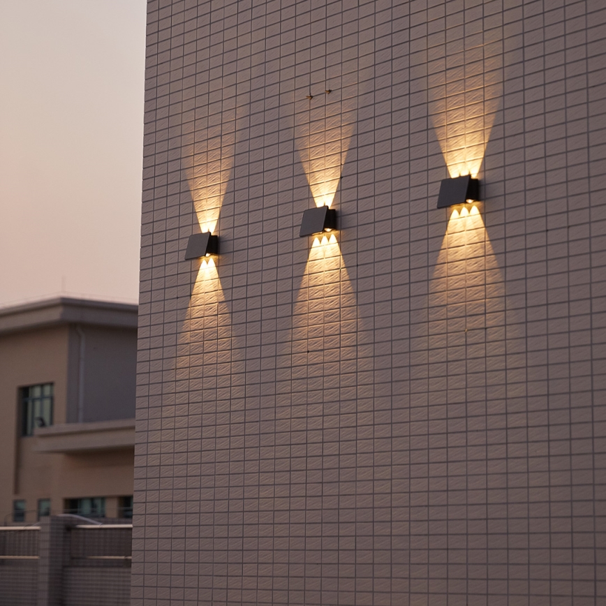 LED solarno zidno svetlo ALF LED/4W/1300 mAh 3000K IP54 crno