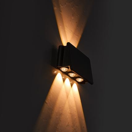 LED solarno zidno svetlo ALF LED/4W/1300 mAh 3000K IP54 crno