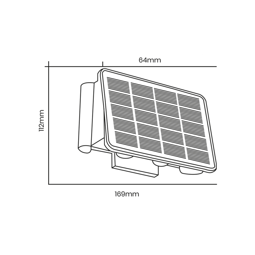 LED solarno zidno svetlo ALF LED/4W/1300 mAh 3000K IP54 crno