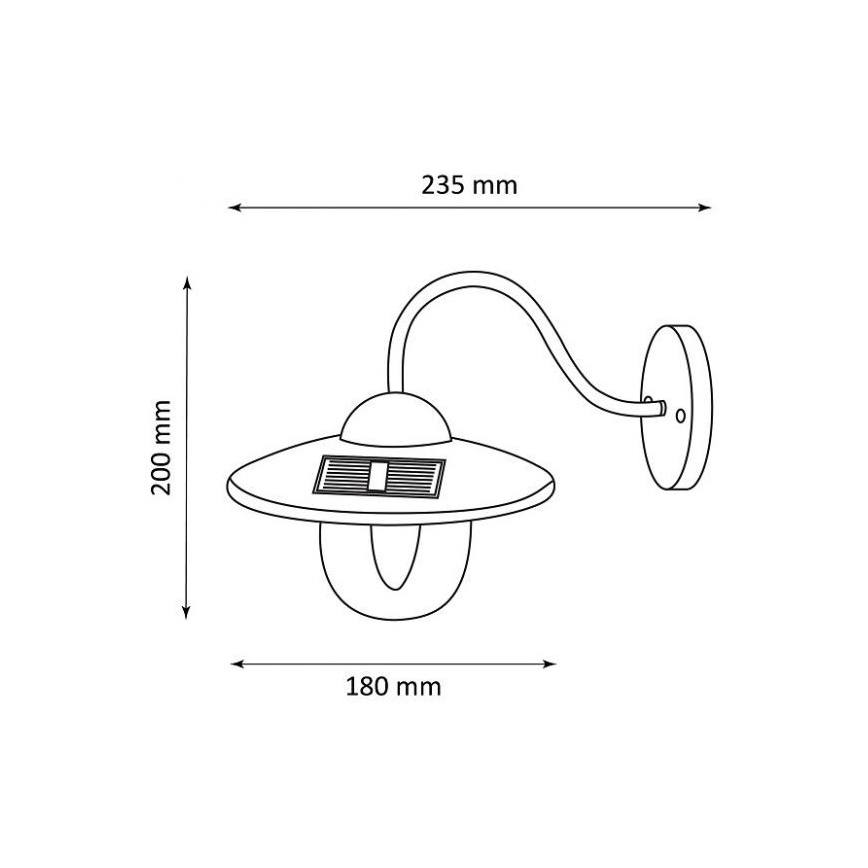 LED solarna zidna lampa LED/0,5W/1,2V 600 mAh IP44 bela