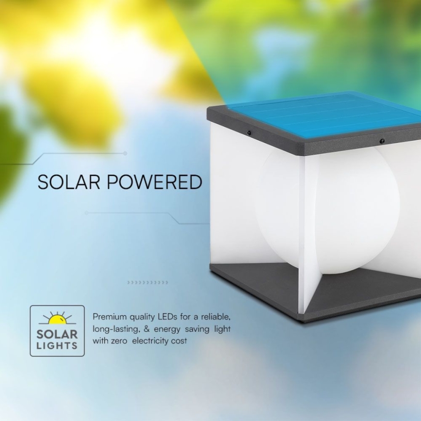 LED prigušiva solarno zidno svetlo LED/3W/3,7V IP65 3000K 2600 mAh + daljinski upravljač