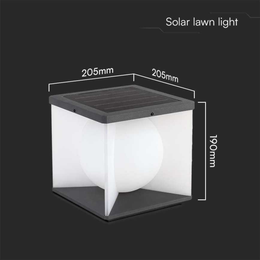 LED prigušiva solarno zidno svetlo LED/3W/3,7V IP65 3000K 2600 mAh + daljinski upravljač
