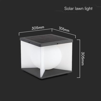 LED prigušiva solarna zidna svetiljka LED/8W/3,7V IP65 3000K 5200 mAh + daljinski upravljač