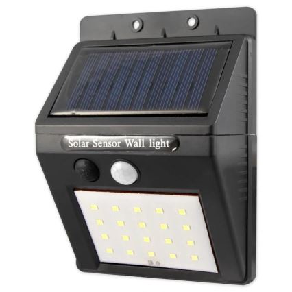 LED solarno zidno svetlo sa senzorom i eksternim panelom LED/0,55W/3,7V 1200 mAh IP65