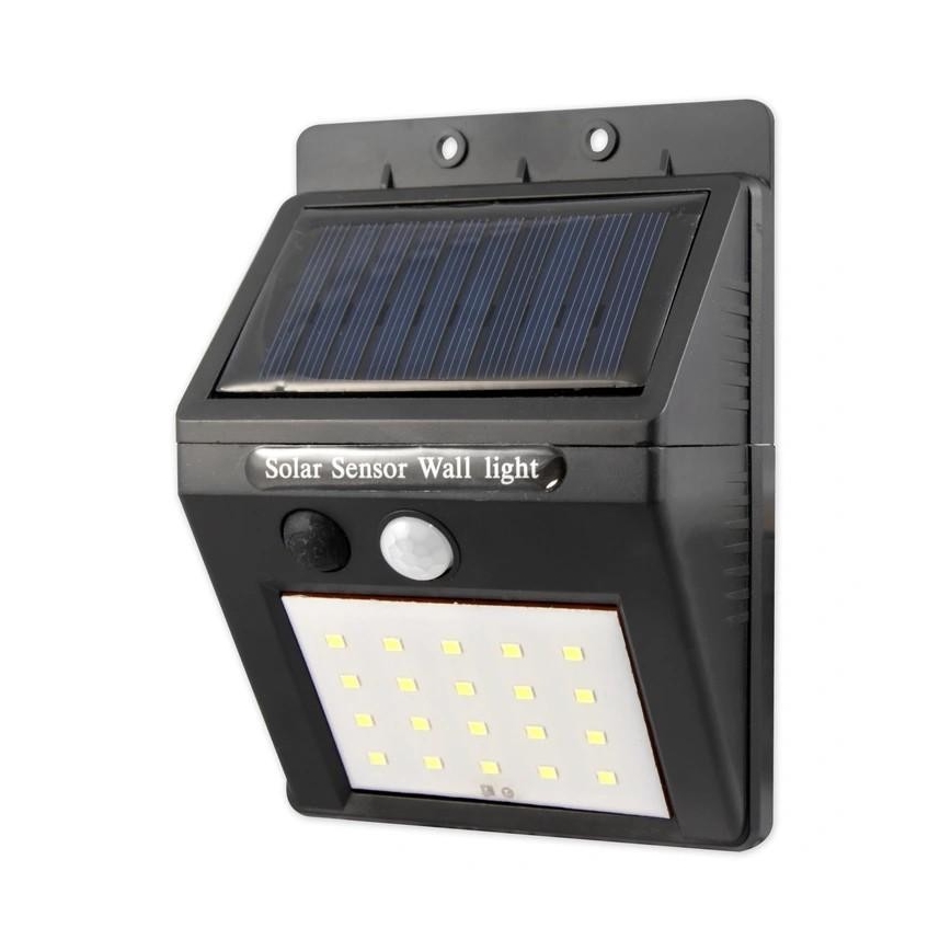 LED solarno zidno svetlo sa senzorom i eksternim panelom LED/0,55W/3,7V 1200 mAh IP65