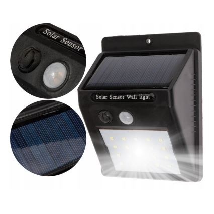 LED solarno zidno svetlo sa senzorom LED/0,55W/3,7V 1200 mAh IP65