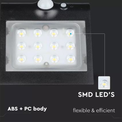 LED Solarno zidno svetlo sa senzorom LED/1.5W/3,7V IP65 1200 mAh