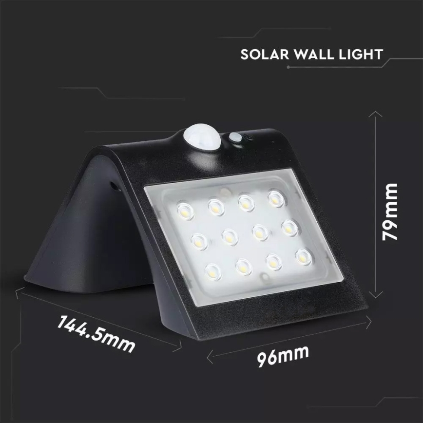 LED Solarno zidno svetlo sa senzorom LED/1.5W/3,7V IP65 1200 mAh