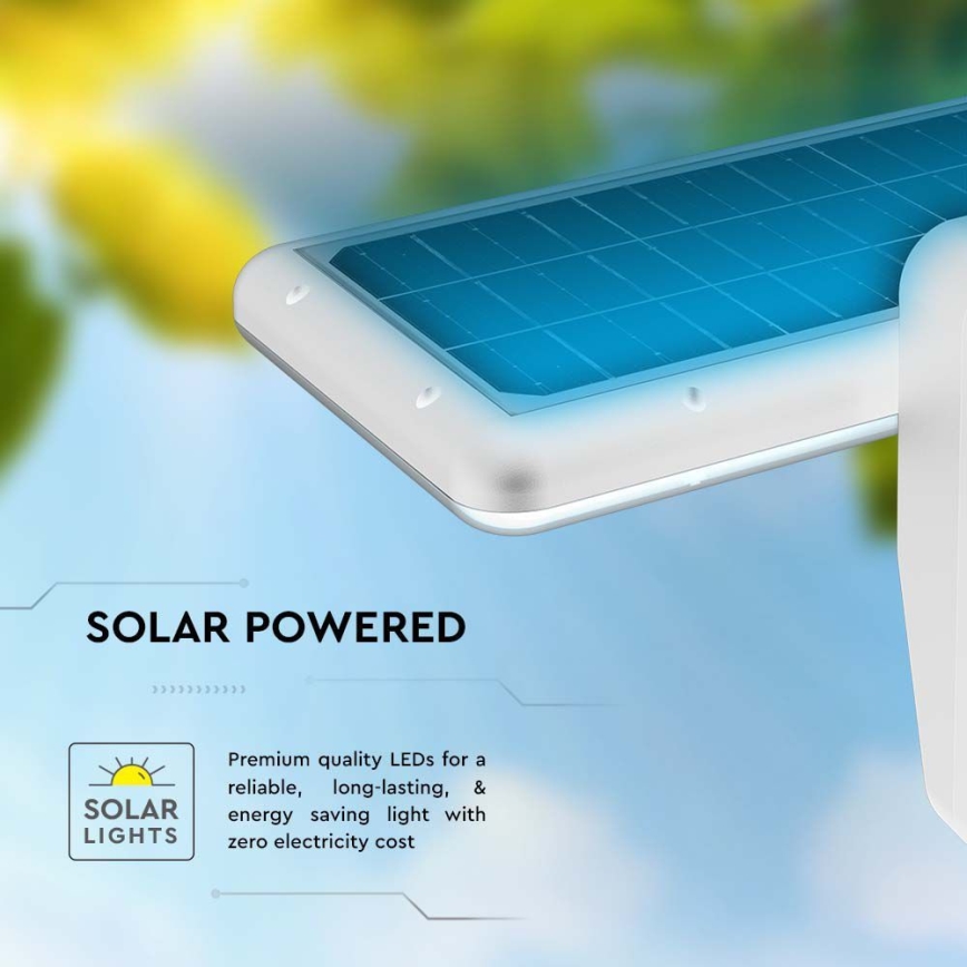LED solarno zidno svetlo sa senzorom LED/15W/3,2V 4000K/6000K IP65 6000 mAh belo