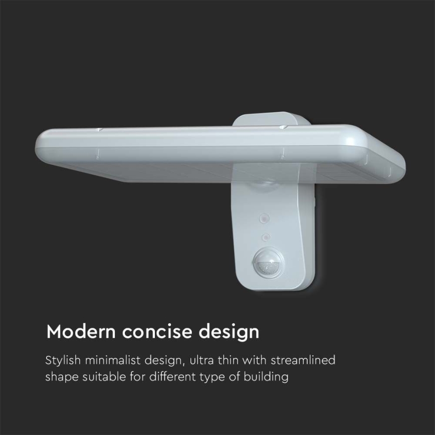 LED solarno zidno svetlo sa senzorom LED/15W/3,2V 4000K/6000K IP65 6000 mAh belo