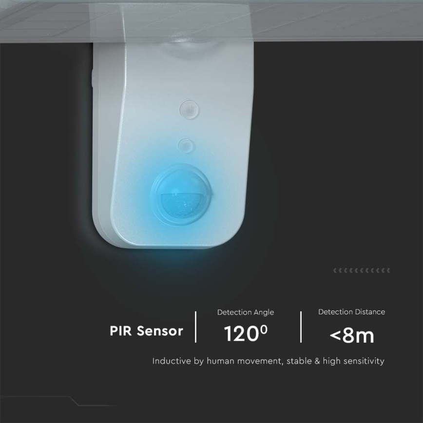 LED solarno zidno svetlo sa senzorom LED/15W/3,2V 4000K/6000K IP65 6000 mAh belo