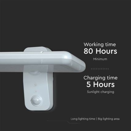 LED solarno zidno svetlo sa senzorom LED/15W/3,2V 4000K/6000K IP65 6000 mAh belo