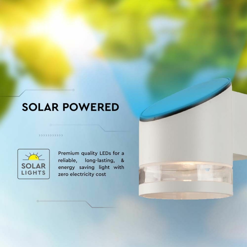 LED solarno zidno svetlo sa senzorom LED/1W/3,7V IP54 3000K 1200 mAh belo