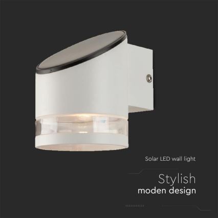 LED solarno zidno svetlo sa senzorom LED/1W/3,7V IP54 3000K 1200 mAh belo