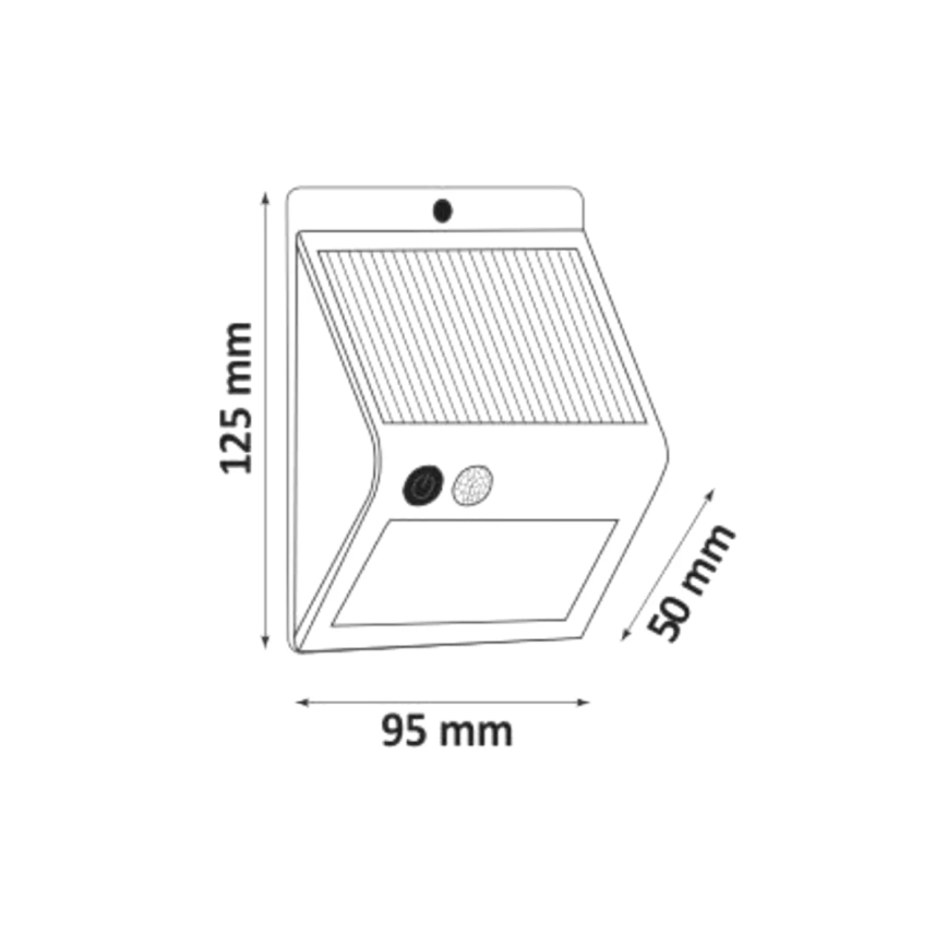 LED solarno zidno svetlo sa senzorom LED/2,2W/3,7V 2200 mAh IP44