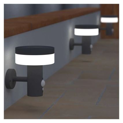 LED Solarno zidno svetlo sa senzorom LED/2W/3,7V 1200 mAh IP44