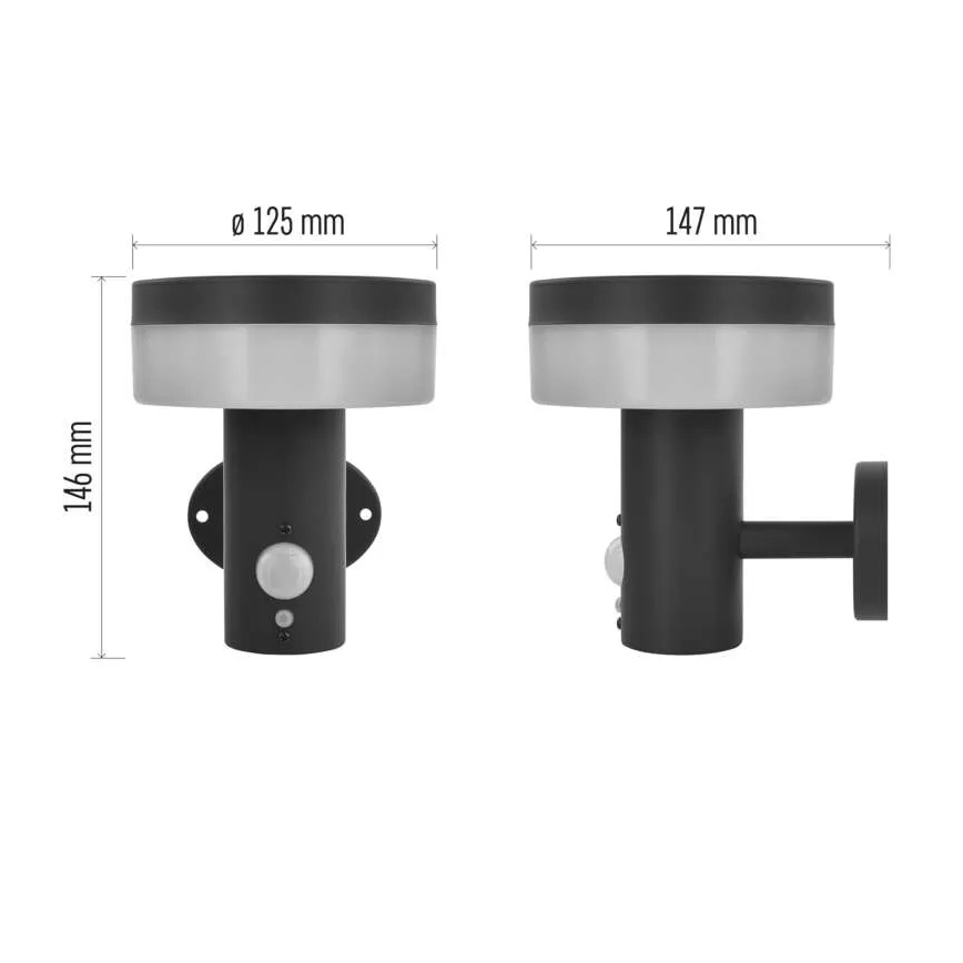 LED Solarno zidno svetlo sa senzorom LED/2W/3,7V 1200 mAh IP44