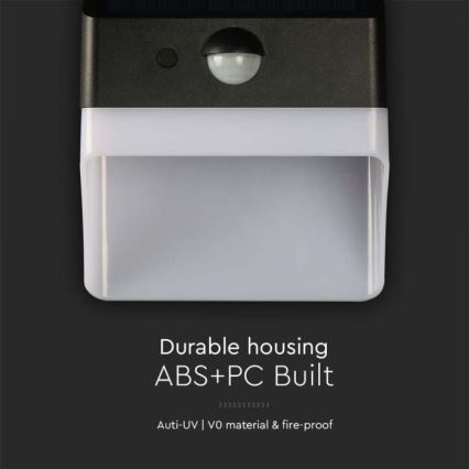 LED solarno zidno svetlo sa senzorom, LED/2W/3,7V, 4000K, IP65, 1200 mAh