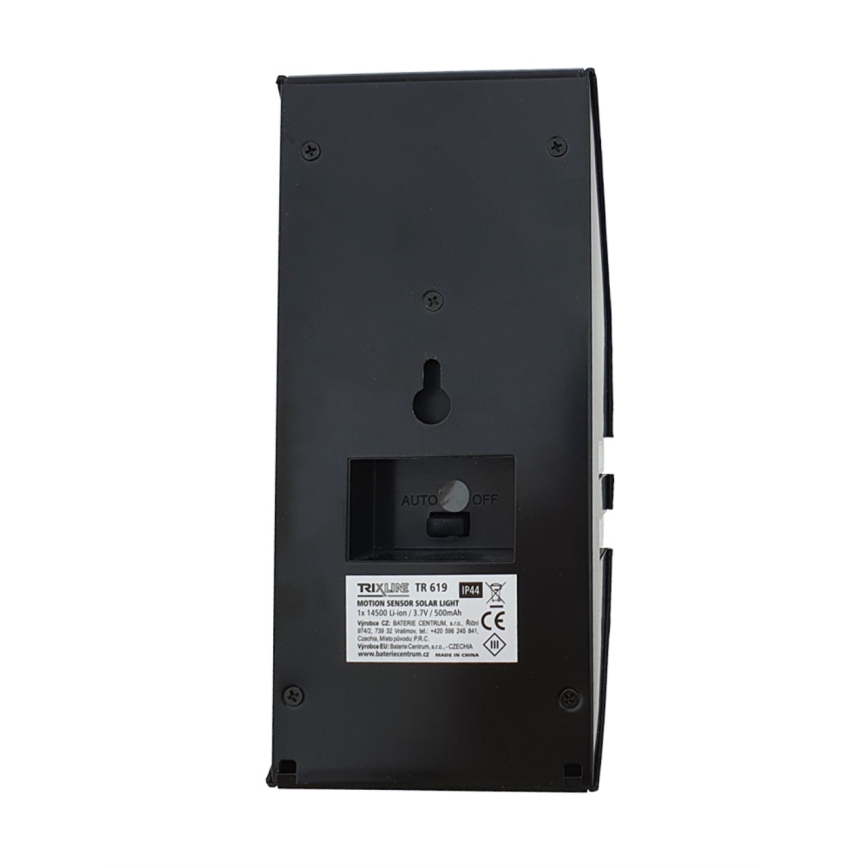 LED solarno zidno svetlo sa senzorom LED/3,7V 500 mAh IP44 crno