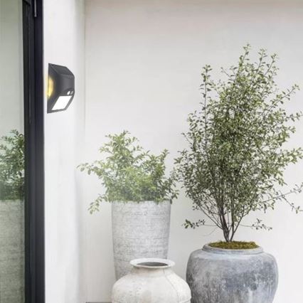 LED solarna zidna svetiljka sa senzorom LED/3W/3,7V 3000/4000K 1200 mAh IP54 antracit