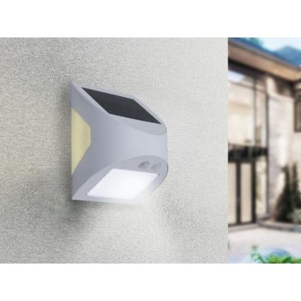 LED solarna zidna lampa sa senzorom LED/3W/3,7V 3000/4000K 1200 mAh IP54 bela