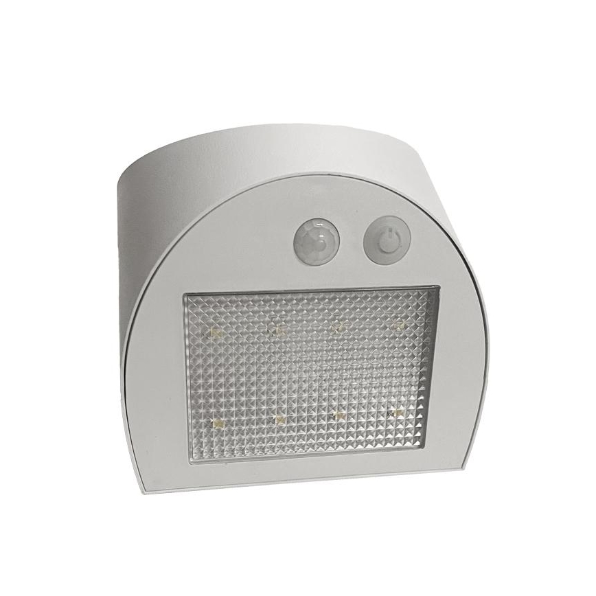LED solarna zidna lampa sa senzorom LED/3W/3,7V 3000/4000K 1200 mAh IP54 bela