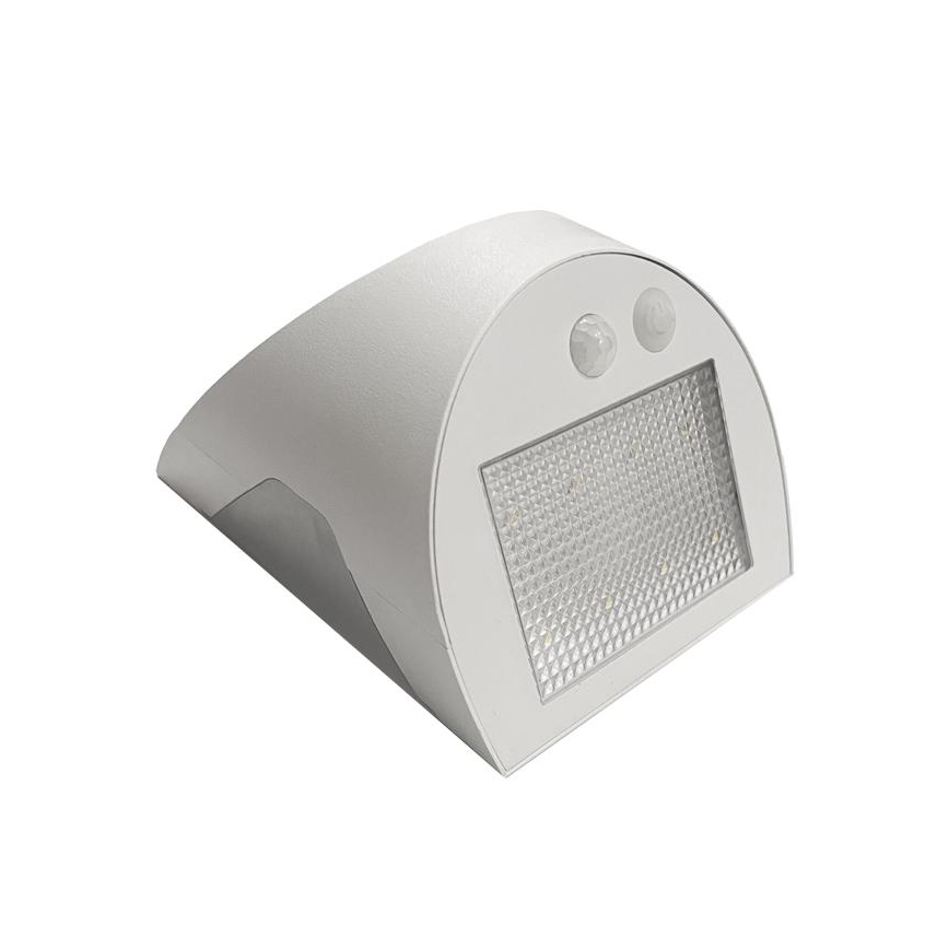 LED solarna zidna lampa sa senzorom LED/3W/3,7V 3000/4000K 1200 mAh IP54 bela