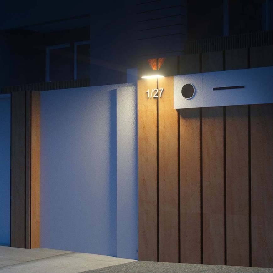 LED solarno zidno svetlo sa senzorom LED/3W/3,7V 3000K/4000K IP65 1200 mAh belo