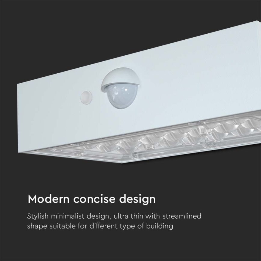 LED solarno zidno svetlo sa senzorom LED/3W/3,7V 3000K/4000K IP65 1200 mAh belo