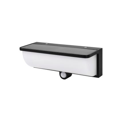 Solarno LED zidno svetlo sa senzorom pokreta i sumraka LED/3W/3,7V IP54 1500 mAh crno