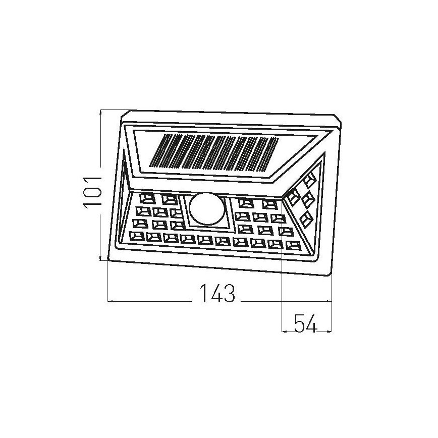 LED solarno zidno svetlo sa senzorom LED/5W/3,7V 1200 mAh IP44