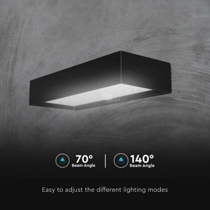 LED solarno zidno svetlo sa senzorom LED/6W/3,7V IP65 4000K 3000 mAh crno